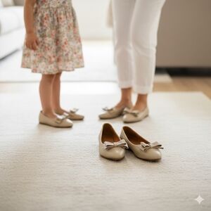 Two Pretty Leather Gold Pointed Toe Ballet Flats